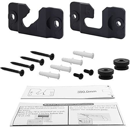 Seayoo 1 Pair of Black Wall Mount Bracket AH96-03064A for Samsung Soundbar HWH750 HW-H750 HW-H450 HW-J355 HWH751 HW-H751 HWJM25 HW-JM25 HWJM45C HW-JM45C HW-JM45C/ZA Soundbar Wall Hooks
