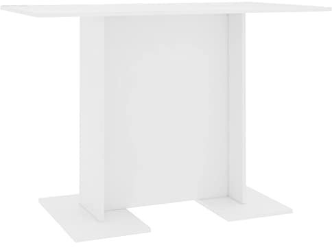 vidaXL Esstisch Küchentisch Esszimmertisch Speisetisch Tisch Säulentisch Restaurant Esszimmer Küche Wohnzimmer Weiß 110x60x75cm Holzwerkstoff