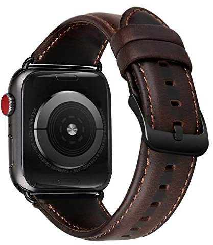 MroTech Cinturino Compatibile con Apple Watch 49/45/44/42 mm Cinturini SE/Ultra Serie 8 7 6 5 4 3 2 1 Bracciale Vera Pelle Cinghie Banda di Ricambio per iWatch 49mm 45mm 44mm 42mm, Vintage-caffè