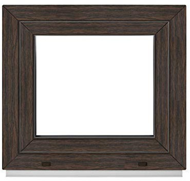 Komforta Ventana de roble oscuro para exterior/interior, todos los tamaños, plástico, 400 x 500 mm, 400 x 500 mm, PVC 40 x 50 cm, doble acristalamiento, DIN a la izquierda, inclinable, ventana de