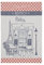 Coucke Authentisches französisches Bistro-Jacquard-Handtuch, 50,8 x 76,2 cm, rot, 100% Baumwolle
