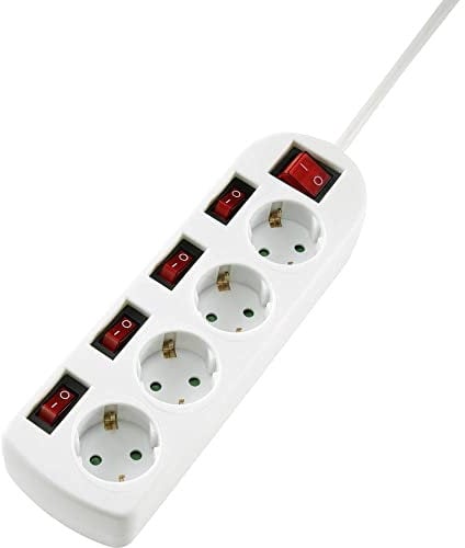 sygonix SY-4535068 Steckdosenleiste mit Schalter Weiß Schutzkontakt 1 St.