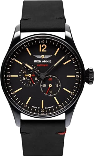 Iron Annie Herrenuhr mit Lederband Serie Flight Control Automatik 24 Stunden Anzeige 5178-2