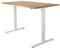Staboos Höhenverstellbarer Bürotisch 70-130 cm, Buche geölt, 140x80x25, Gestell Weiss Schreibtisch Elektrisch - Massivholz Stehschreibtisch - Height Adjustable Office Desk - Steh Schreibtisch