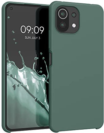 kwmobile Cover per Xiaomi 11 Lite (5G) NE/Mi 11 Lite (5G) Custodia - Back Case per Smartphone in Silicone TPU - Protezione Gommata - verde blu
