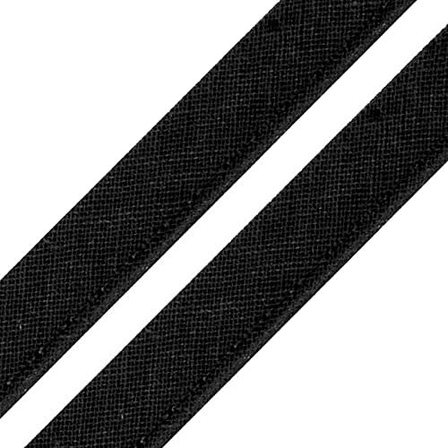5m Paspelband Stoffband Nähkante Paspelschnur zum Nähen 10mm breit Farbwahl, Größe:10mm, Farbe:schwarz
