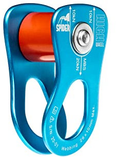 SPIDER SLACKLINE - Flache Slackline-Rolle mit Verbinder. Highwheel ist EIN zuverlässiger Helfer beim Spannen Einer Slackline durch das Primitive selbstsichernde System - Orange Pulley