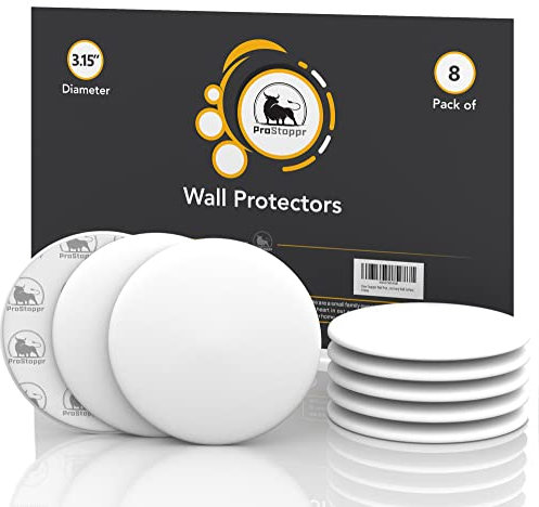 Door Stoppers - Large 3.15 (8 PCS) - Door Stoppers for Wall with Strong Back Adhesive - Quiet and Shock Absorbent Silicone Wall Protectors from Door Knobs - Protects Every Surface - White