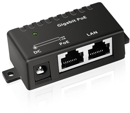 Gigabit PoE Injector - 1 Port Power Over Ethernet Passive PoE Adapter,30W PoE Adapter High Data Transmission IEEE 802.3at/af | Plug & Play | Desktop/Wall-Mount | Distance Up to 100 Meters