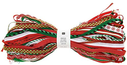 Ribbon Set Lucky dip, rot-grün, 30 Stk, je 1m