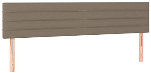 vidaXL Kopfteil 2 STK., Bettkopfteil mit Holzbeinen, Höhenverstellbar Polsterkopfteil für Bett, Betthaupt Bettzubehör Schlafzimmer, Taupe 80x5x78/88cm Stoff