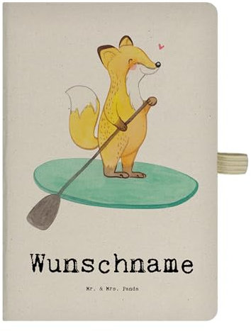 Mr. & Mrs. Panda DIN A4 Personalisiertes Notizbuch Stand Up Paddling - Personalisierte Geschenke, Gewinn, Namen, Stand up paddle, SUB,