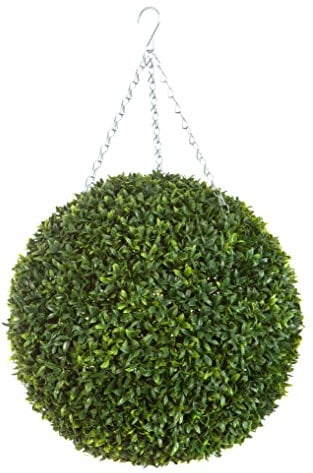 Best Artificial 38cm Green Olive Hanging Topiary Ball