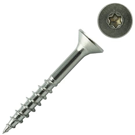 100 Stück 5X80 mm Edelstahl A2 - Spanplattenschrauben Torx - Teilgewinde - Holzbauschrauben mit Senkkopf - Edelstahlschrauben