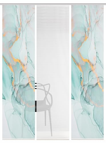VISION S MARMOSA Schiebegardine, halbtransparent, Bambusoptik, 260x60 cm, Farbe:Mint, Größe:260 x 60 cm, Anzahl:3er Set (2X, 1x)