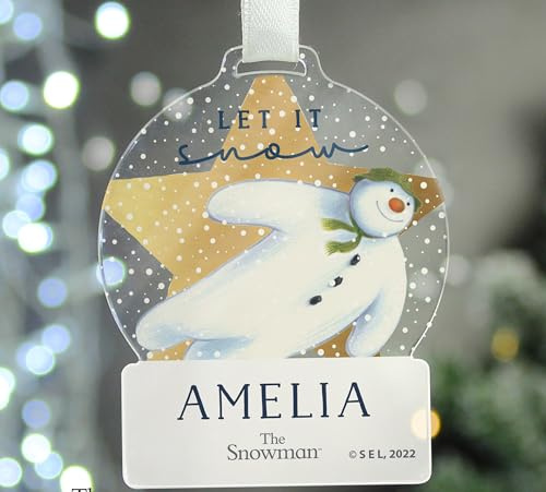 Custom The Snowman Acrylic Decoration Tree Bauble Acrylic Decoration Xmas Ornament Festive Personalised Message
