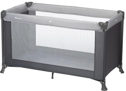 BEBECONFORT Soft Dreams, Reisebett Baby, 0–3 Jahre (0–15 kg), leichtes Reisebettchen, Matratze aus Holzfasern & Schaumstoff (60 x 120 cm), Tragetasche, kompakt zusammenklappbar, Tinted Graphite