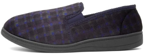 Jo & Joe Edward Mens Navy Wider Fit Full Slipper - Size 9 UK - Blue