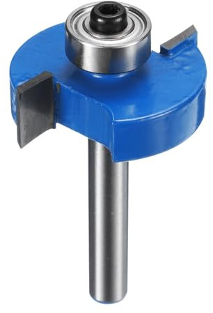 sourcing map T Slot Cutter Rabbet Router Bit 1/4 Shank 1-1/4 (31.7mm) x 3/8 (9.5mm) 2 Wing Carbide Slotting Cutter Rabbeting Slab Flattening Router Bits for Wood