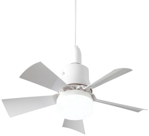 Malloy Socket Fan Light with Remote, Ceiling Fan with 3-Speeds, Dimmable LED, E27 Base, Cordless Light Socket Fan Easy Install