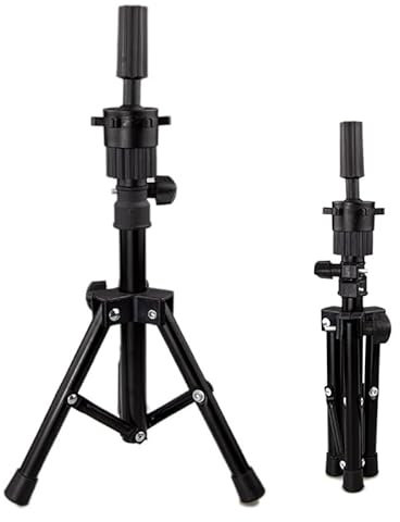 Aofadaning Mannequin Head Stand,Adjustable Wig Head Stand Reinforced Metal Mannequin Holder for Cosmetology Hairdressing Training (small 23.5inch)