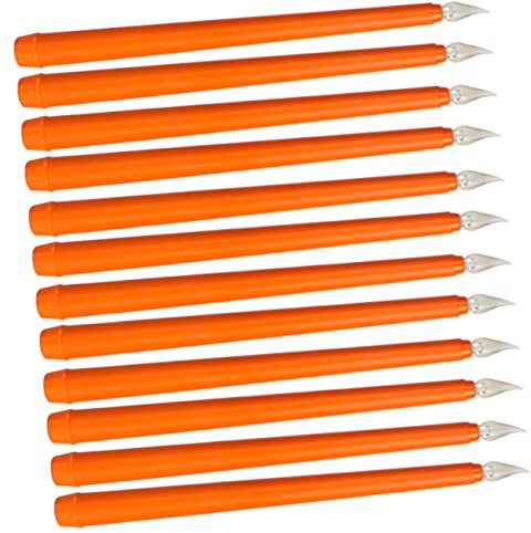 CANIGHT 12st Farbige Kerzenlichter Geführte Kerze Led-kerzen Weihnachtsbaumbeleuchtung Flammenlose Elektrische Kerzen Elektrische Stabkerzen Elektrische Fensterkerzen Plastik Pp Orange