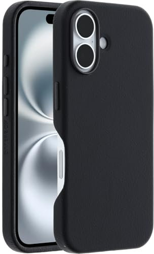 OtterBox Symmetry Series Cactus Leather MagSafe Case for iPhone 16, Shockproof, Drop proof, Protective Thin Case, 3x Tested to Military Standard, Black