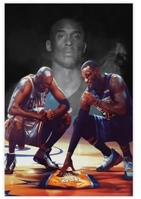 FSGHE Poster auf Leinwand, Motiv: Lebron James Michael Jordan, Kobe Bryant, Wandkunst, Dekordruck, Gemälde für Wohnzimmer, Schlafzimmer, Dekoration, ungerahmt, 30 x 45 cm
