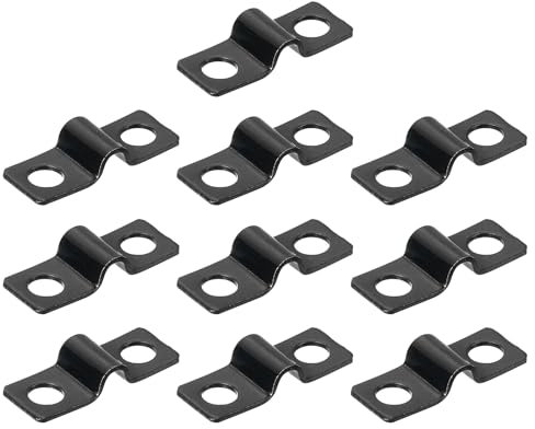 sourcing map 100Pcs U-Shaped Pipe Clamp, 3/16 Inch(4mm) 2 Hole U-Tube Strap Clamp Heavy Duty Connector Bracket for Conduit Cables Wire Cord, Black