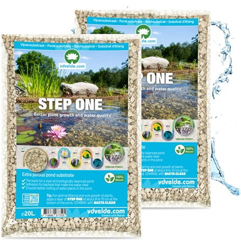 vdvelde.com - zeolith Pond Alternative - Step ONE - Filtersubstrat Bodenabdeckung - 40 Liter - - 40 L deckt 0,5 m2 ↥ 10 cm - Strapazierfähige Qualität für Beste Filtration - Extra porös: optimales