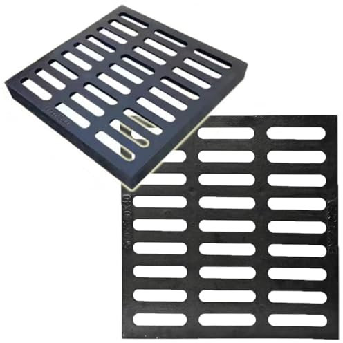 HAEKEBC Grille De Vidange en Fonte 50x50 60x60 70x70 Couvercle De Vidange Extérieur, Grille D'égout Robuste, Grille De Drainage Carrée(24x24in-60x60cm)