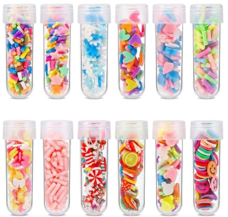 Rnigra 12 Bottles of Colored Clay Slices, Slime Charms, Slime Add Ins