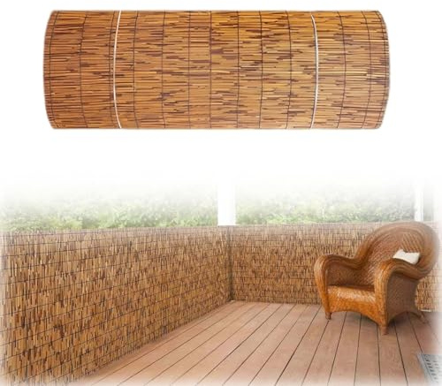 Natürlicher Bambuszaun, 120 x 250 cm, für den Außenbereich, dekorativer Zaun für Veranda, Pool, Hinterhof, Garten, Trennwand, umweltfreundliche Bambus-Barriere
