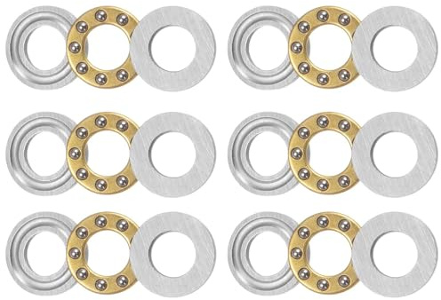 ChAusa 6 Stück F8-22M Kugellager Druck Chromstahl, 8 x 22 x 7mm Hochpräzise | Schubkraft Lager Miniatur, Axiallager mit Unterlegscheiben Chrom Stahl, für Förderanlagen Maschinenbau