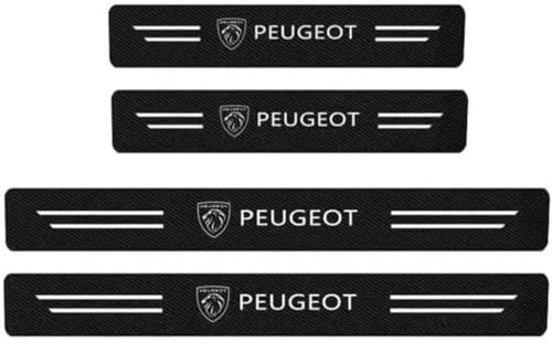ZZBHFAS Jeu de 4 Protections de Seuil de Porte pour Peugeot 406 1995-2004, Baguettes Anti-Rayures Style Fibre de Carbone, Autocollant pour Protection Et Décoration