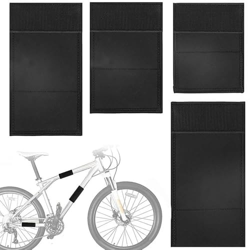 LINTRA 4 Stück Fahrrad Rahmenschutz, Selbstklebend Rahmenschutz Fahrradträger, 4 Größen Schutzpolster Fahrrad, Schwarz Fahrradträger Zubehör, für Kinderfahrräder, Klappräder und Mountainbikes