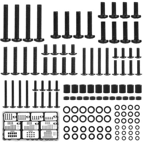 122 Stück Vesa Schrauben Set für Wandhalterung TV, M8 M6 M5 M4 Schraubenset | TV Stand Screws Schwarz mit Distanzhülsen Unterlegscheiben, Schraubensortiment für Die Fernseher Wandmontage