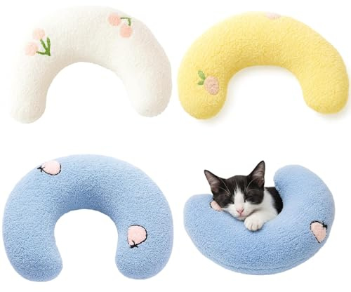 OhebEsx Baldrian Kissen für Katzen, Katzenminze Kissen mit beruhigender Wirkung, Weiches Katzenkissen Set aus Plüsch, Ideal für entspannte Katzenschlafplätze, Maße 27 x 20 x 6 cm