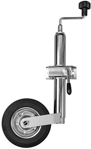Trucky Rueda de apoyo para remolque con soporte de sujeción de hasta 150 kg, diámetro de 48 mm, rueda de apoyo para remolque