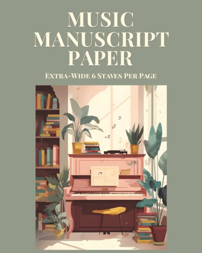 Music Manuscript Paper: 6-Stave Staff Paper | 125 Pages | 8 x 10 | Ink & Octave Collection | Volume 2