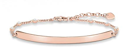 Thomas Sabo Damen-Armband Love Bridge 925 Sterling Silber 750 rosegold vergoldet Zirkonia weiß Länge von 14 bis 18 cm Brücke 5.4 cm LBA0040-416-14-L18v