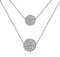 BROWOL Damen Halsketten kugelkette 925 Sterling Silber 45cm/ Kette mit Anhänger Zwei Kristallen-Kugel Geschenk für Muttertagsgeschenk