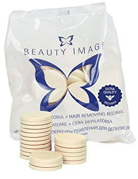 BEAUTY IMAGE Bienenwachs Haarentfernung, Wachs-Scheiben für Gesicht, Achseln und Intimbereich, 1kg (Weiß)