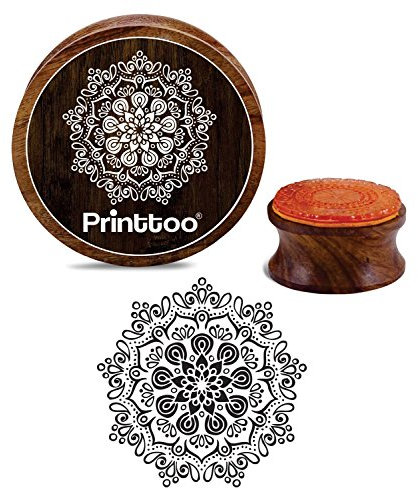 Printtoo Holz Stempel Mandala Schrott-Buchung Handwerk Textile Runde Stempel-2 Zoll