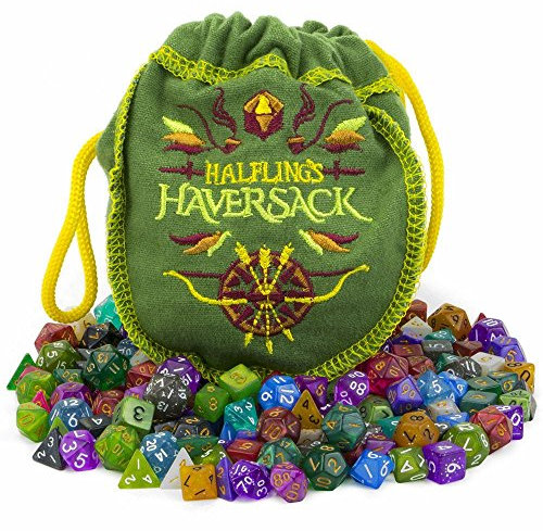 Wiz Dice Mini-DND-Würfel-Set, insgesamt 140 Teile (20 Sets mit je 7 Würfeln in einzigartigen Farben) und Aufbewahrungsbeutel, polyedrische Rollenspiel-Würfel, perfektes DND-Zubehör für TTRPG-Würfel,
