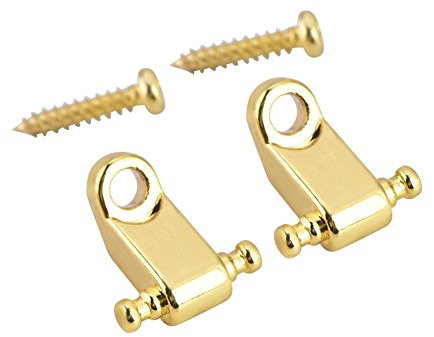 2PCS Guitar String Retainer, Guitar Roller String Tree Retainer with Screw for Electric Guitar Bass(Gold)