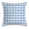 ABAKUHAUS Kariert Kissenbezug, Gingham mit Herzen, Dekorative Kopfkissenhülle mit Beidseitigem Druck Reißverschluß Waschbar, 50 x 50 cm, Weiß Blau