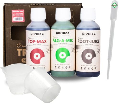 Weedness BioBizz Dünger Set 3-Teiliges Stimulator Try Pack - Grow Anbau Indoor Outdoor Naturdünger Bio Starter Orchideen Zimmerpflanzen