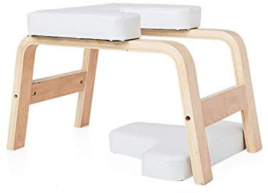 KUANDARYJ Kopfstandhocker, Yoga Stuhl abnehmbar Hilfe Trainer Kopfüber 150kg Tragfähigkeit mit verdickte Kissen für Yoga-Übung Fitness, White
