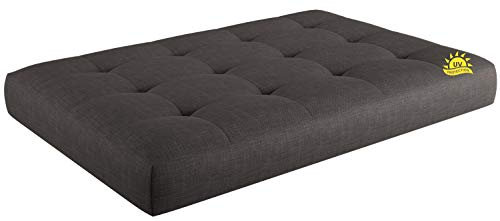 sunnypillow Palettenkissen UV - beständig Outdoor/Indoor Palettenauflage Palettenpolster Palettensofa Sitzkissen Rückenlehne gesteppt Sitzkissen 120x80x15cm Grey